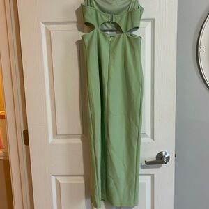 Sage green mid dress with slit